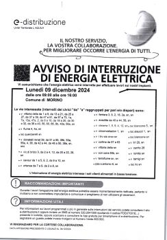 avviso interruzione erogazione energia elettrica
